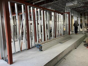 新社屋ストーリー⑲～内部間仕切り下地施工～